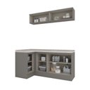 Ver imagem 5 de Kit 5 Peças para Lavanderia Modulada MDF com Tampo Emily Espresso Móveis Cinza