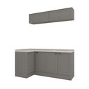 Ver imagem 2 de Kit 5 Peças para Lavanderia Modulada MDF com Tampo Emily Espresso Móveis Cinza