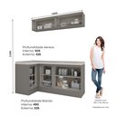 Ver imagem 3 de Kit 5 Peças para Lavanderia Modulada MDF com Tampo Emily Espresso Móveis Cinza