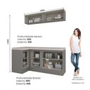 Ver imagem 4 de Kit 5 Peças para Lavanderia Modulada MDF com Tampo Emily Espresso Móveis Cinza