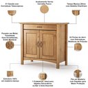 Ver imagem 5 de Kit Balcão Buffet 93cm com Aparador Rústico 132cm Madeira Maciça Lira M06 Carvalho Fosco - Lyam