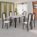 Ver imagem 1 de Conjunto Sala de Jantar com 6 Cadeiras Lara Preto/Bege