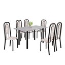 Ver imagem 2 de Conjunto Sala de Jantar com 6 Cadeiras Lara Preto/Bege