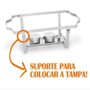 Ver imagem 6 de Kit 2 Rechaud Retangular 9 L com 2 Cubas 1/2 Banho Maria Brinovar