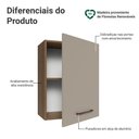 Ver imagem 3 de Armário Aéreo 50cm 1 Porta Rustic/Crema Agata Madesa Rustic/Crema