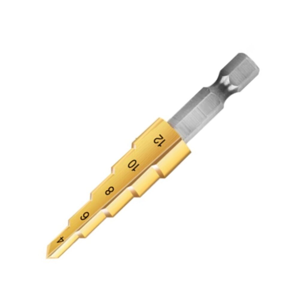 Broca Escalonada Cone de 4 À 12 Mm Aço Rápido Titanium | MadeiraMadeira