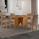 Ver imagem 1 de Mesa de Jantar Evora 120cm Mdf Canto Copo e 4 Cadeiras Carol