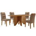 Ver imagem 2 de Mesa de Jantar Evora 120cm Mdf Canto Copo e 4 Cadeiras Carol