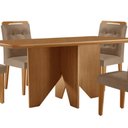 Ver imagem 7 de Mesa de Jantar Evora 120cm Mdf Canto Copo e 4 Cadeiras Carol