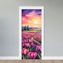 Ver imagem 1 de Adesivo de Porta - Tulipas Aquarela