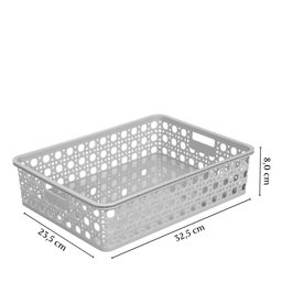 Cesta organizadora retangular palha 4,5 litros Plasutil ref. 15059 - 3