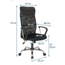 Ver imagem 3 de Cadeira Escritório Presidente Tela Mesh Tribune Base Cromada Rodinhas e Laudo Ergonômico Preto