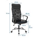Ver imagem 3 de Cadeira Escritório Presidente Tela Mesh Tribune Base Cromada Rodinhas e Laudo Ergonômico Preto