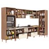 Cozinha Modulada de Canto Completa Style 360x112 Cm Vidro Reflecta MDP Nogueira Champagne - ClickLar - 2