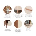 Ver imagem 5 de Cozinha Modulada de Canto Completa Style 360x112 Cm Vidro Reflecta MDP Nogueira Champagne - ClickLar