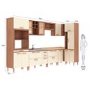 Ver imagem 3 de Cozinha Modulada de Canto Completa Style 360x112 Cm Vidro Reflecta MDP Nogueira Champagne - ClickLar