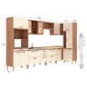 Cozinha Modulada de Canto Completa Style 360x112 Cm Vidro Reflecta MDP Nogueira Champagne - ClickLar - 3
