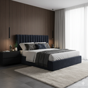 Ver imagem 2 de Kit Mesa de Cabeceira Suspensa Mdf Parede Quarto Casal Estilo Moderno Preto