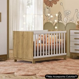 Berço Americano Mini Cama Slim Q Encanto Freijó/branco - Qmovi - 2