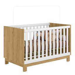 Berço Americano Mini Cama Slim Q Encanto Freijó/branco - Qmovi - 1