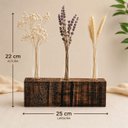 Ver imagem 2 de Vaso Decorativo Madeira Nobre com 3 Tubos de Vidro | Centro de Mesa para Flores Secas e Naturais