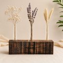 Ver imagem 4 de Vaso Decorativo Madeira Nobre com 3 Tubos de Vidro | Centro de Mesa para Flores Secas e Naturais