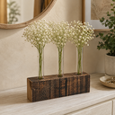 Ver imagem 5 de Vaso Decorativo Madeira Nobre com 3 Tubos de Vidro | Centro de Mesa para Flores Secas e Naturais
