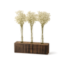 Ver imagem 1 de Vaso Decorativo Madeira Nobre com 3 Tubos de Vidro | Centro de Mesa para Flores Secas e Naturais