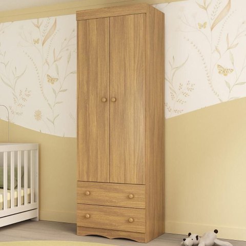 Guarda-roupa Infantil 62cm 2 Portas e 2 Gavetas Realeza Multimóveis Mp4451 Madeirado Madeirado