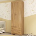 Ver imagem 1 de Guarda-roupa Infantil 62cm 2 Portas e 2 Gavetas Realeza Multimóveis Mp4451 Madeirado Madeirado