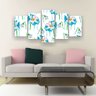 Quadro Decorativo Flores Azuis Pinturas 129x61 5pc Sala - 1