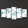 Quadro Decorativo Flores Azuis Pinturas 129x61 5pc Sala - 3