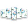 Quadro Decorativo Flores Azuis Pinturas 129x61 5pc Sala - 2