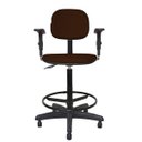 Ver imagem 2 de Cadeira Caixa Secretaria Bolt com Braço - Couro Sintetico Corano - Marrom