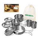 Ver imagem 2 de Conjunto Panela Inox 8 Peças Acampamento Pesca Camping Bolsa