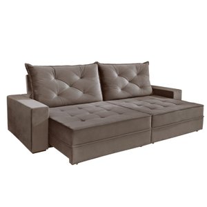 Sofá Retrátil e Reclinável 4 Lugares Berlim Evidence Suede Capuccino
