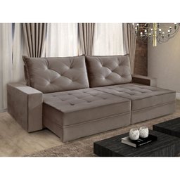 Sofá Retrátil e Reclinável 4 Lugares Berlim Evidence Suede Capuccino - 2