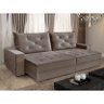 Sofá Retrátil e Reclinável 4 Lugares Berlim Evidence Suede Capuccino - 2
