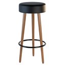 Ver imagem 4 de Kit 02 Banquetas Cozinha Londres Estofada D-33 com Pés de Madeira Couríssimo Preto - Desk Design