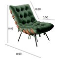 Ver imagem 3 de Poltrona Costela Cor:Veludo Verde 270