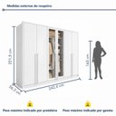 Ver imagem 3 de Guarda Roupa Casal 6 Portas Vidro Refleta e 6 Gavetas MDF Imperiale Premium