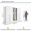 Ver imagem 3 de Guarda Roupa Casal 6 Portas Vidro Refleta e 6 Gavetas 100% MDF Imperiale Premium Yescasa