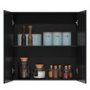 Ver imagem 3 de Armário de Cozinha Aéreo 2 Portas 67cm Italy Preto - Ej Móveis