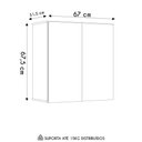Ver imagem 6 de Armário de Cozinha Aéreo 2 Portas 67cm Italy Preto - Ej Móveis