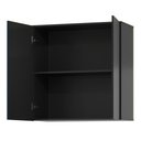 Ver imagem 2 de Armário de Cozinha Aéreo 2 Portas 67cm Italy Preto - Ej Móveis