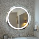 Ver imagem 1 de Espelho Banheiro LED Neutro 50 cm Redondo Touch Luz Ajustável Maquiagem Penteadeira Camarim