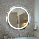 Ver imagem 1 de Espelho Banheiro Led Neutro 50 Cm Redondo Touch Luz Ajustável Maquiagem Penteadeira Camarim