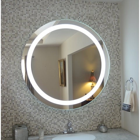 Espelho Banheiro Led Neutro 50 Cm Redondo Touch Luz Ajustável Maquiagem Penteadeira Camarim