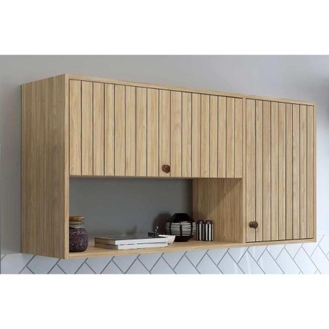 Armário Aéreo P/ Cozinha Torino C/ 2 Portas 120cm Mel - Movelbento