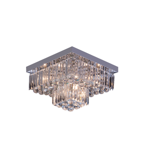 Lustre Plafon de Cristal Legítimo 40cm Quadrado